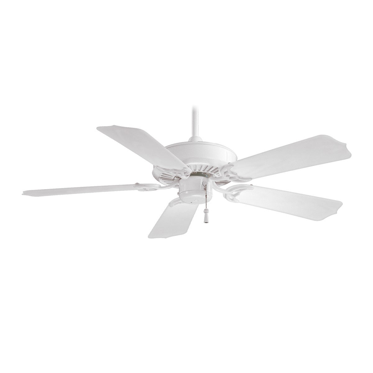 Sundance 42" White Outdoor Ceiling Fan with Pull Chain - Bees Lighting