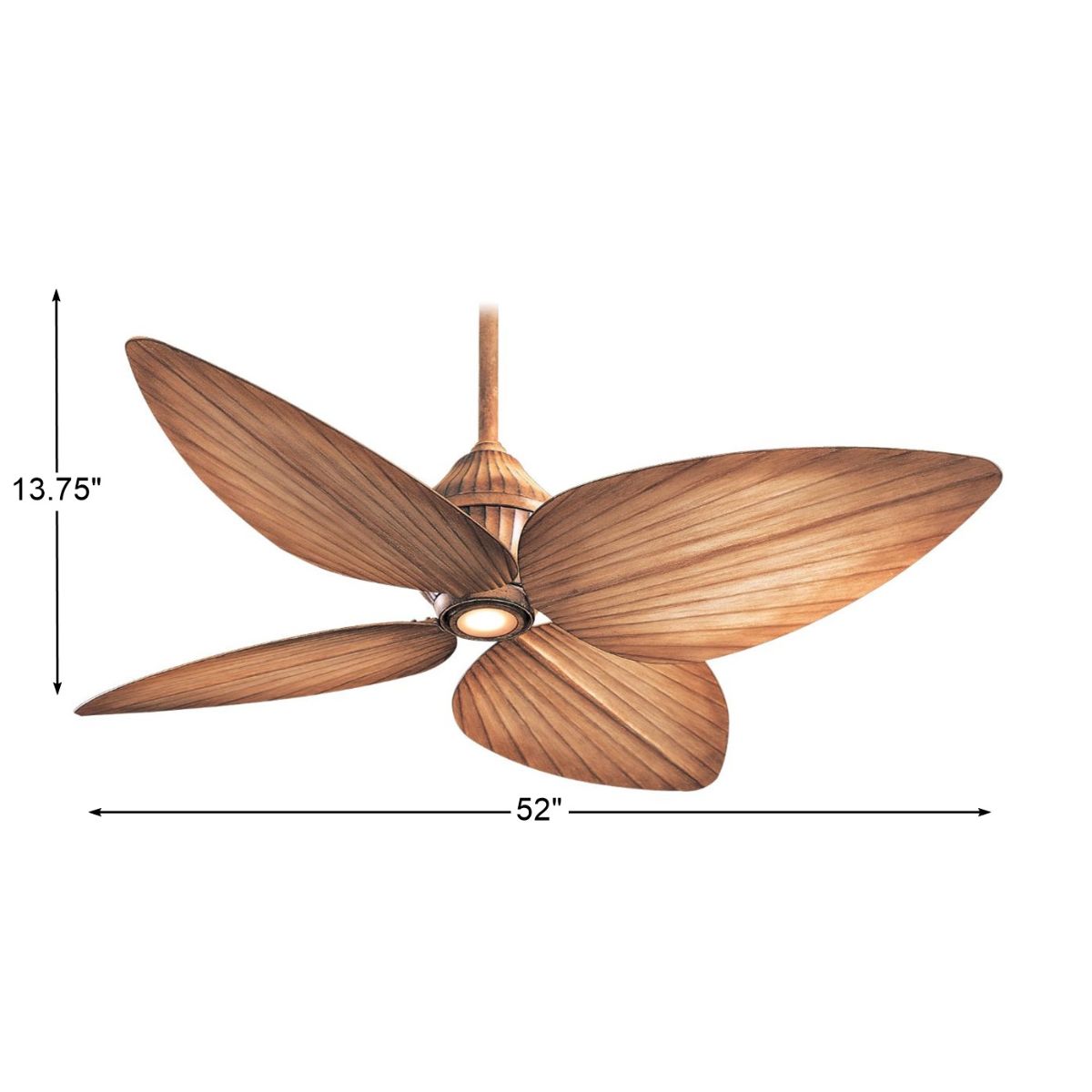 Gauguin 52 Inch Leaf Blades Outdoor Ceiling Fan With Light And Wall Control