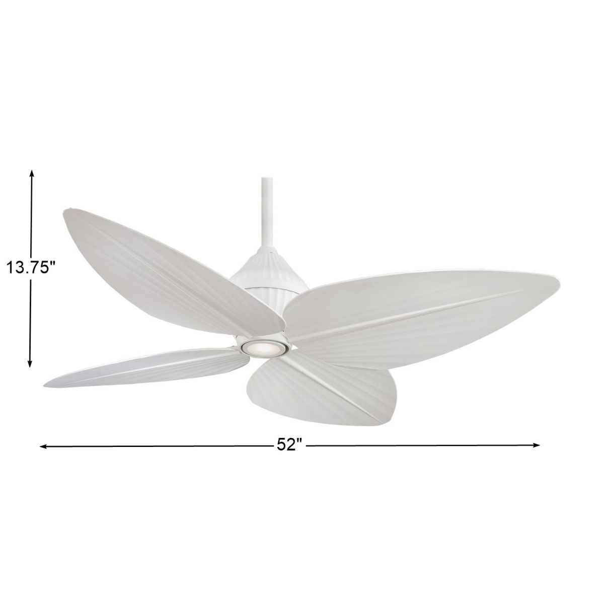 Gauguin 52 Inch Leaf Blades Outdoor Ceiling Fan With Light And Wall Control - Bees Lighting