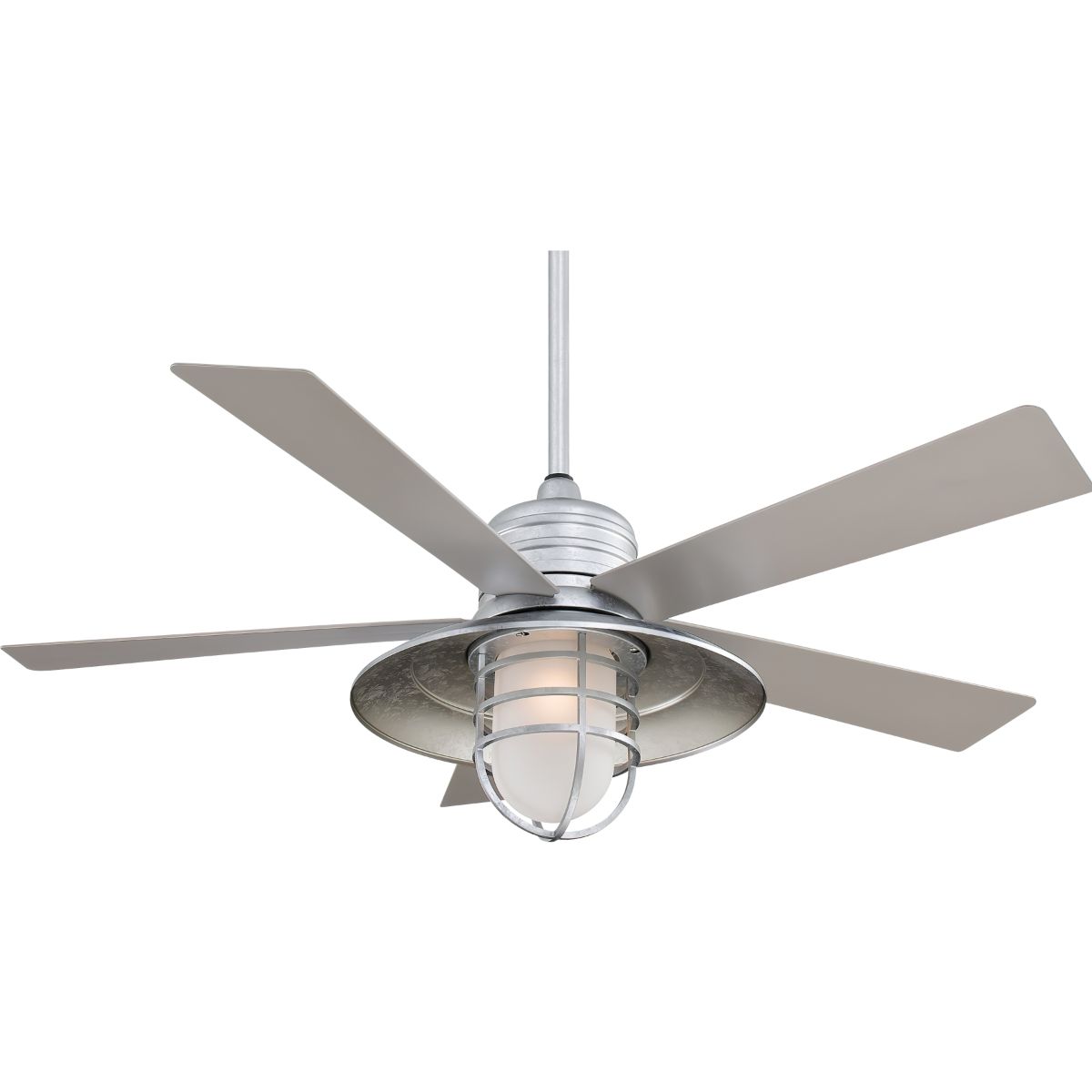 Rainman 54 Inch Contemporary Outdoor Ceiling Fan With Light, Wall Control Included - Bees Lighting