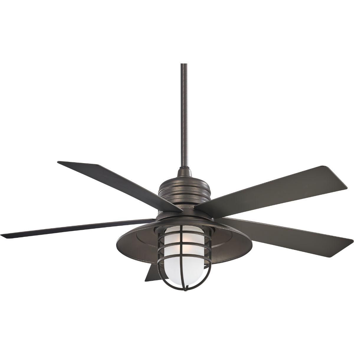 Rainman 54 Inch Contemporary Outdoor Ceiling Fan With Light, Wall Control Included - Bees Lighting