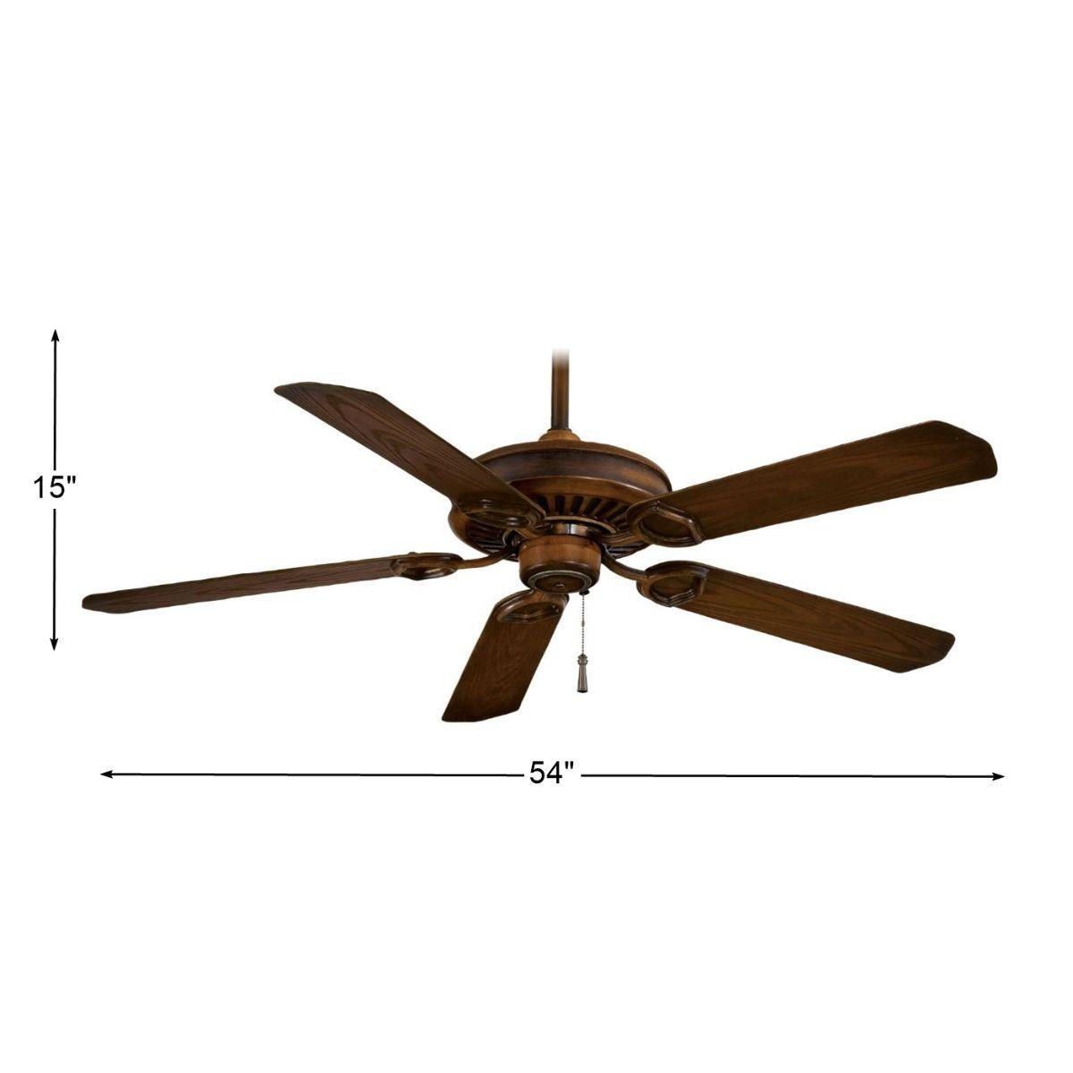 Sundowner 54" Mossoro Walnut Wet Rated Ceiling Fan with Pull Chain - Bees Lighting