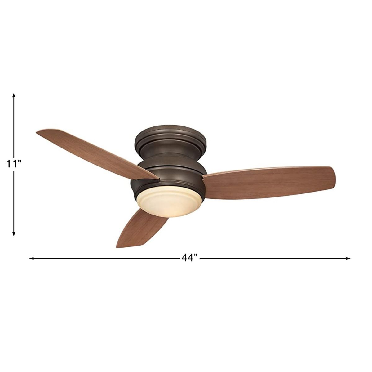 Traditional Concept LED 44" Bronze Outdoor Hugger Ceiling Fan with Wall Control - Bees Lighting