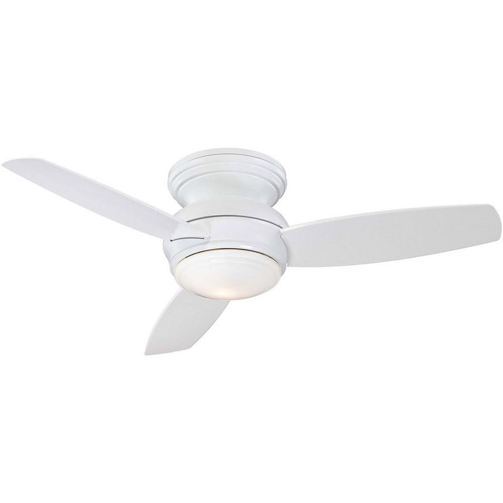 Traditional Concept LED 44" White Outdoor Hugger Ceiling Fan with Wall Control - Bees Lighting