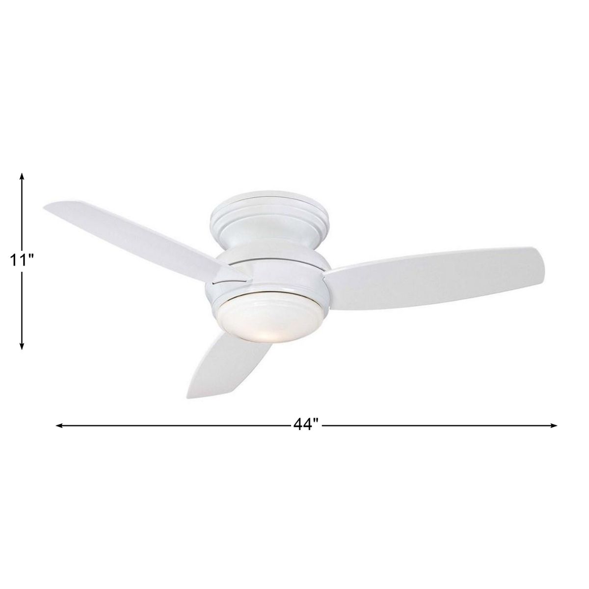 Traditional Concept LED 44" White Outdoor Hugger Ceiling Fan with Wall Control - Bees Lighting