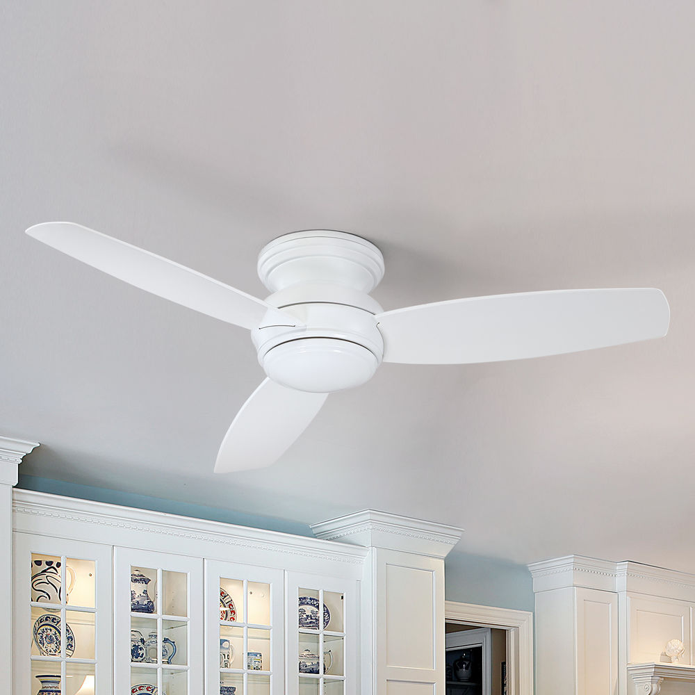 Traditional Concept LED 52" White Outdoor Hugger Ceiling Fan with Wall Control - Bees Lighting