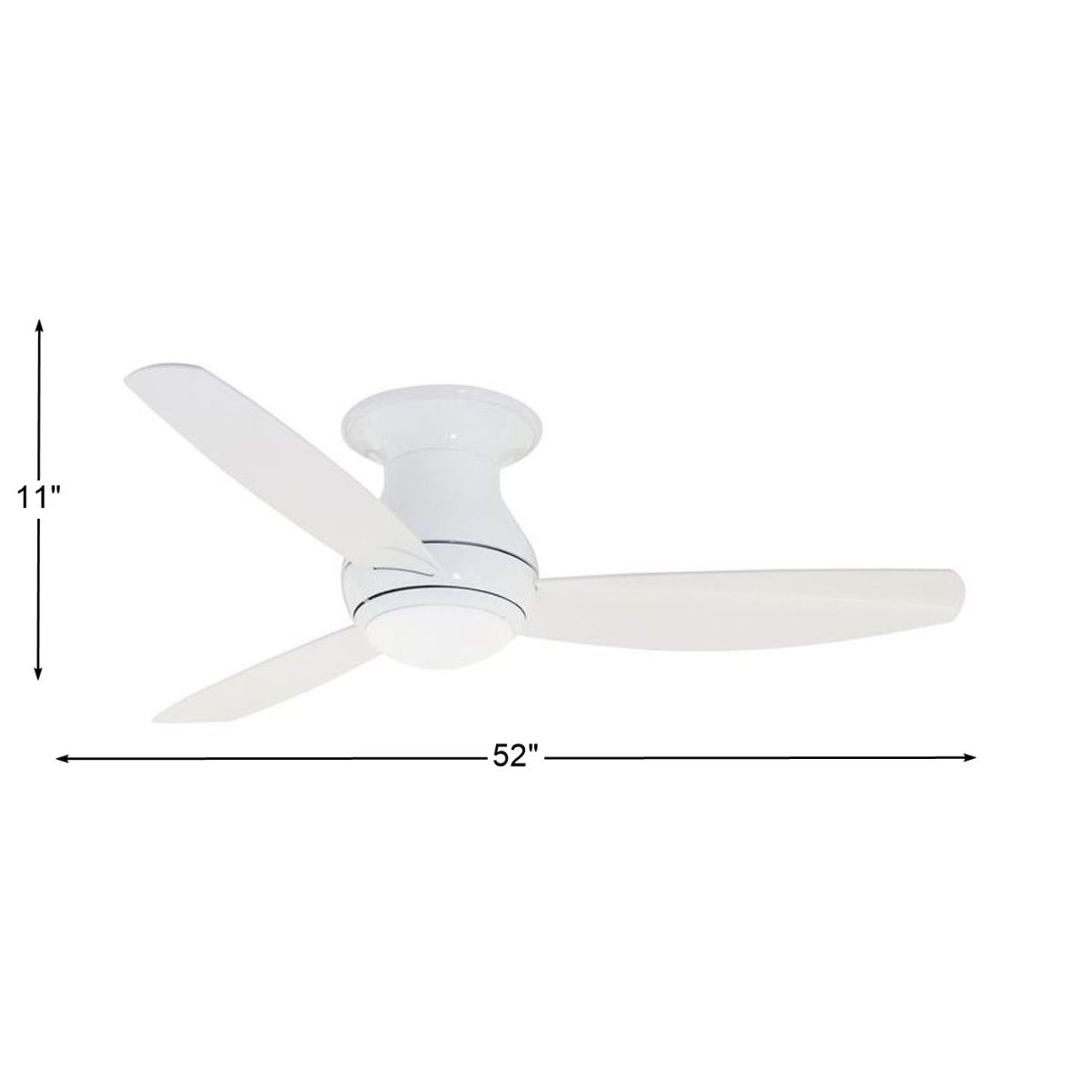 Traditional Concept LED 52" White Outdoor Hugger Ceiling Fan with Wall Control - Bees Lighting