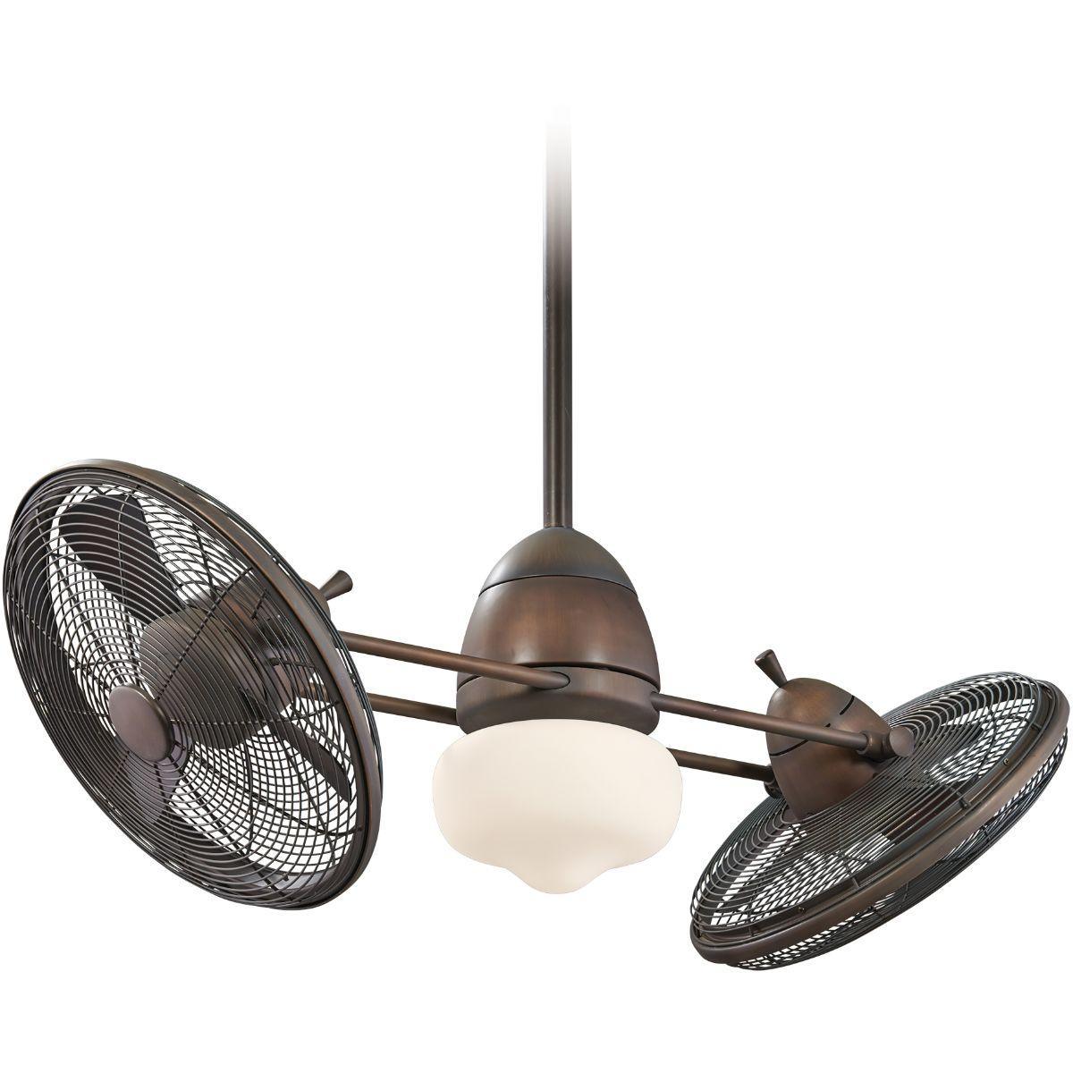 Gyro 42 Inch Modern Dual Ceiling Fan With Light, Wall Control Included - Bees Lighting