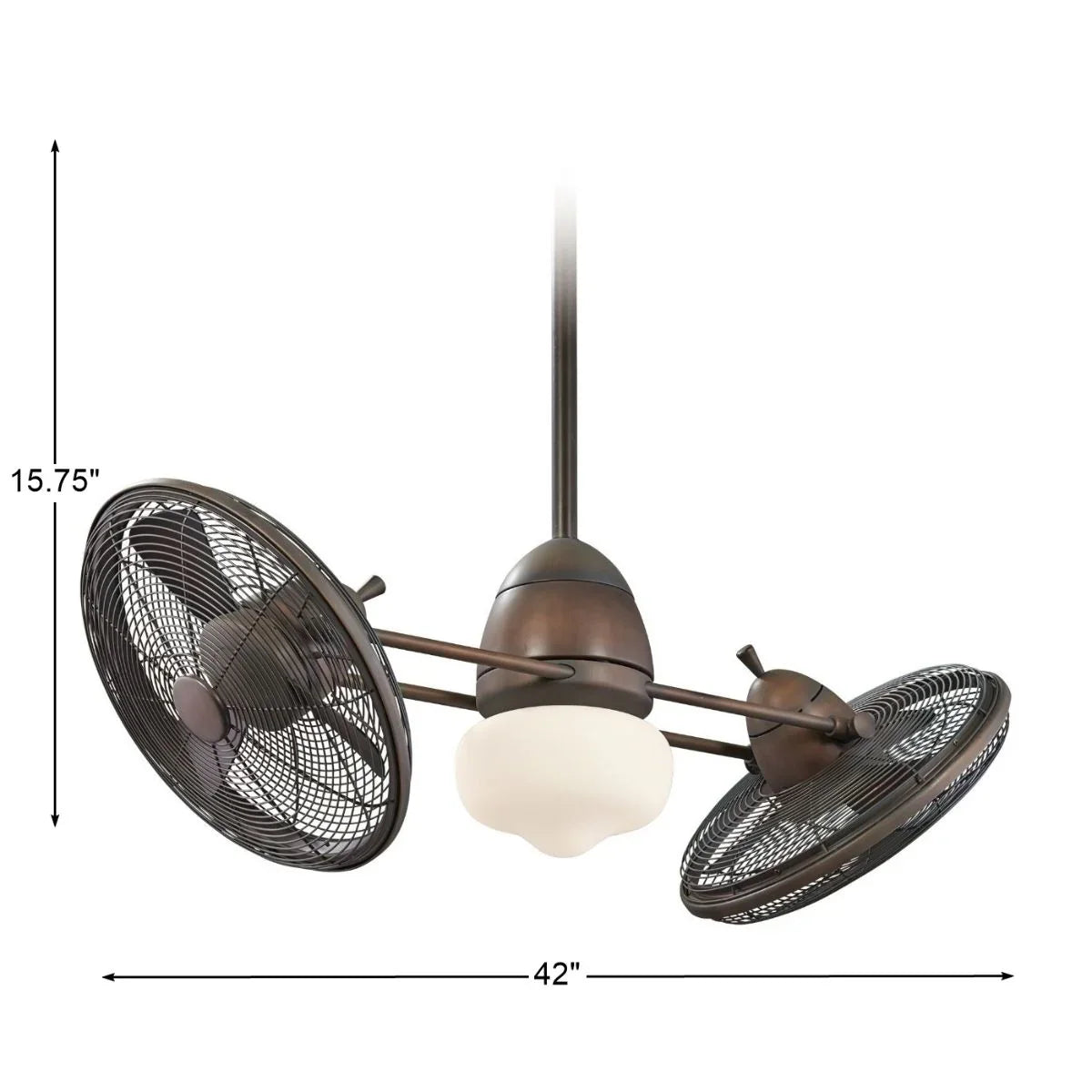 Gyro LED 42" Dual Ceiling Fan with Light and Wall Control, Restoration Bronze - Bees Lighting