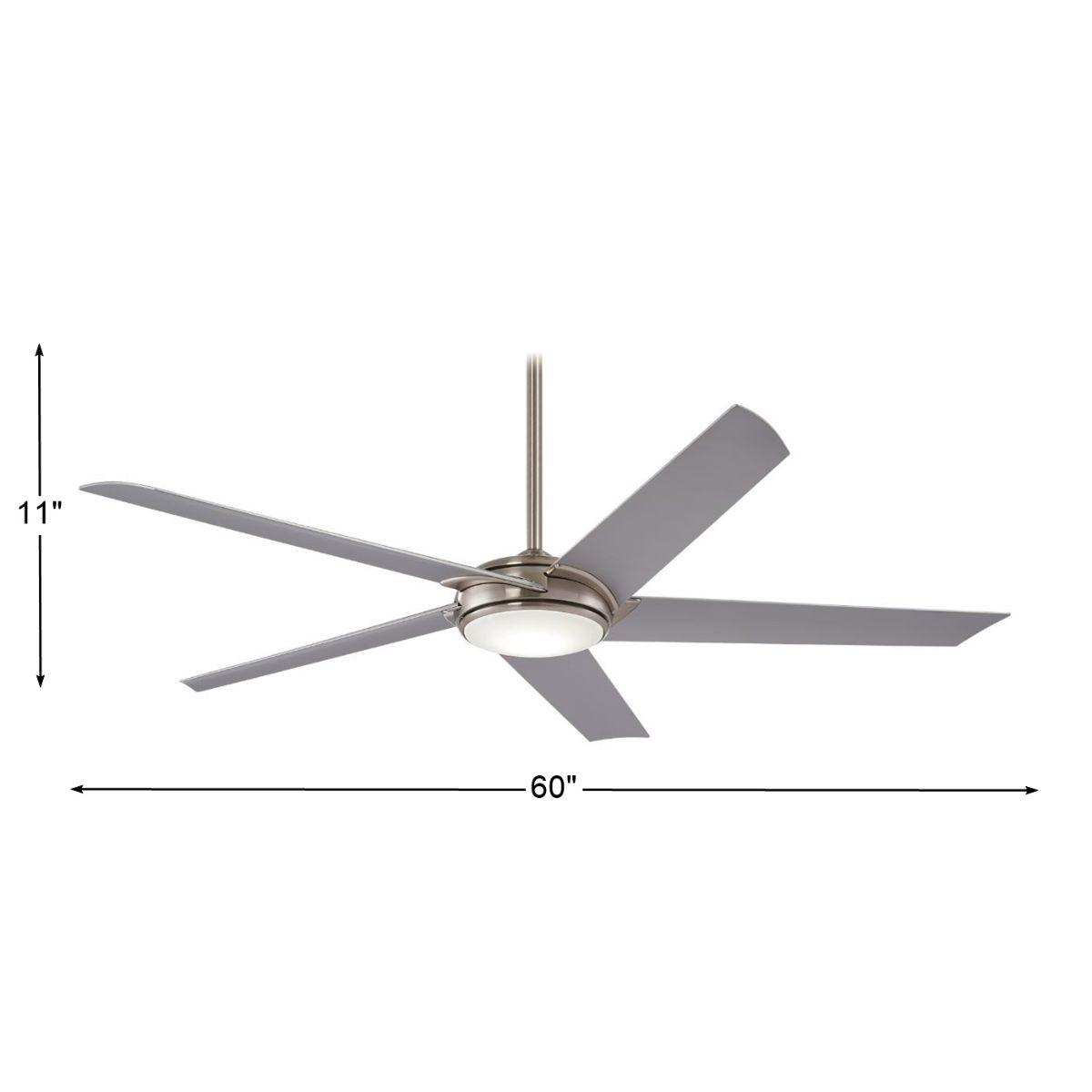 Raptor LED 60" Brushed Nickel Modern Ceiling Fan with Remote - Bees Lighting