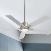 Stout 54" Ceiling Fan with LED Light Kit and Remote, Brushed Nickel - Bees Lighting