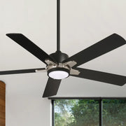 Stout 54" Ceiling Fan with LED Light Kit and Remote, Black Coal - Bees Lighting