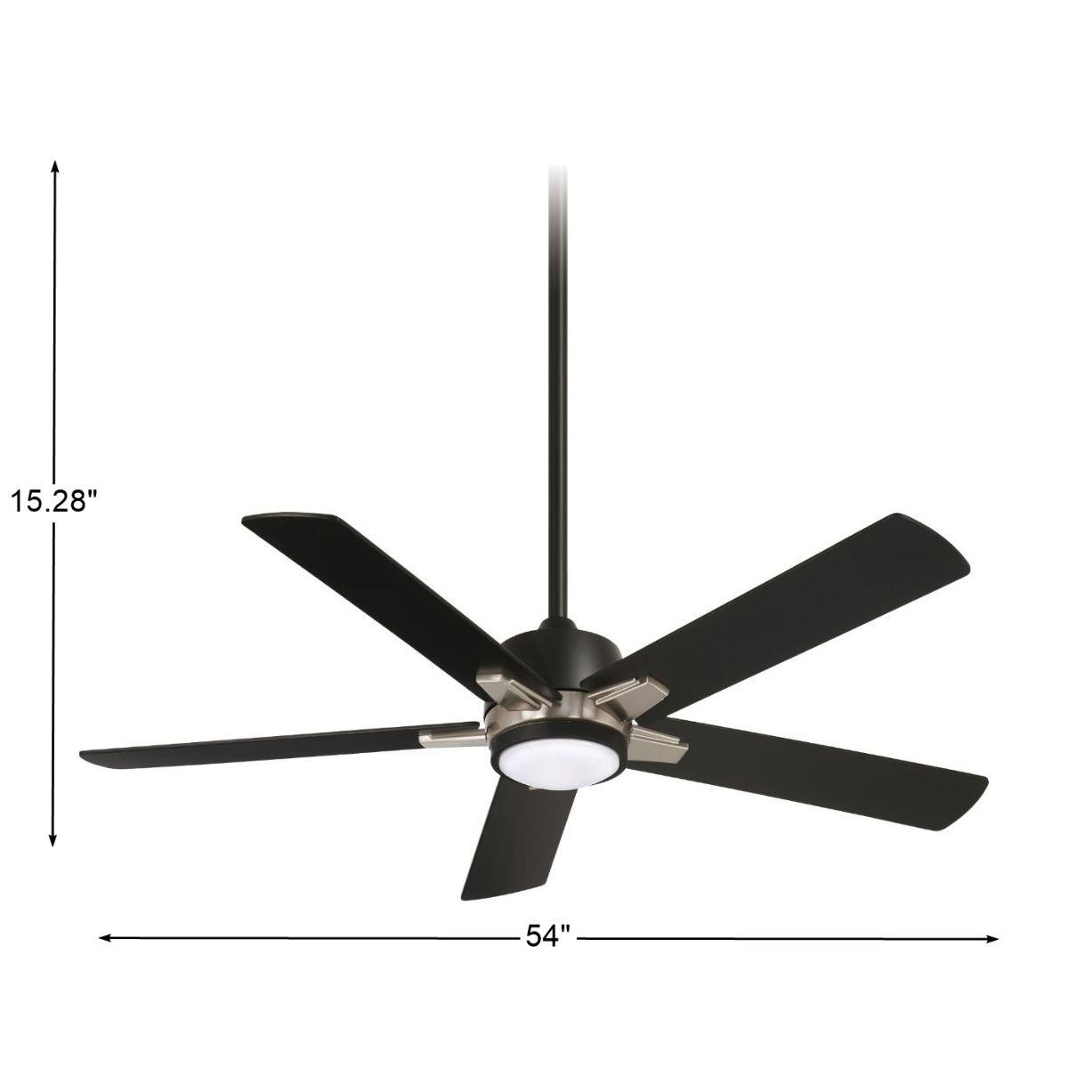 Stout 54" Ceiling Fan with LED Light Kit and Remote, Coal - Bees Lighting