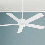 Stout 54" Ceiling Fan with LED Light Kit and Remote, Flat White - Bees Lighting