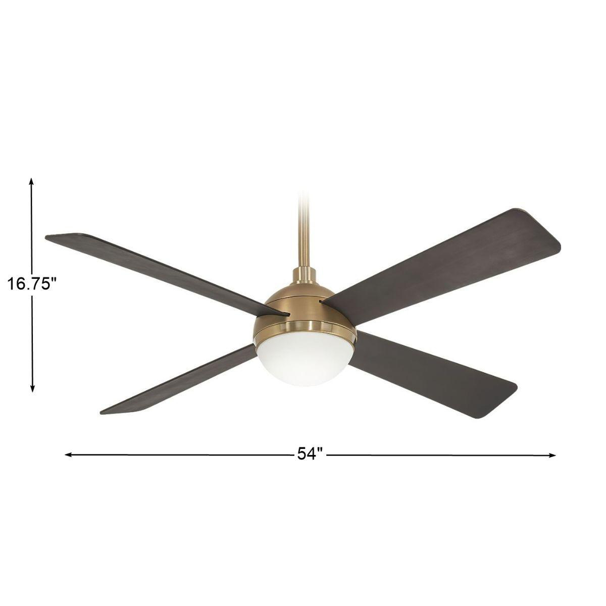 Orb LED 54" Brass Ceiling Fan with Remote - Bees Lighting