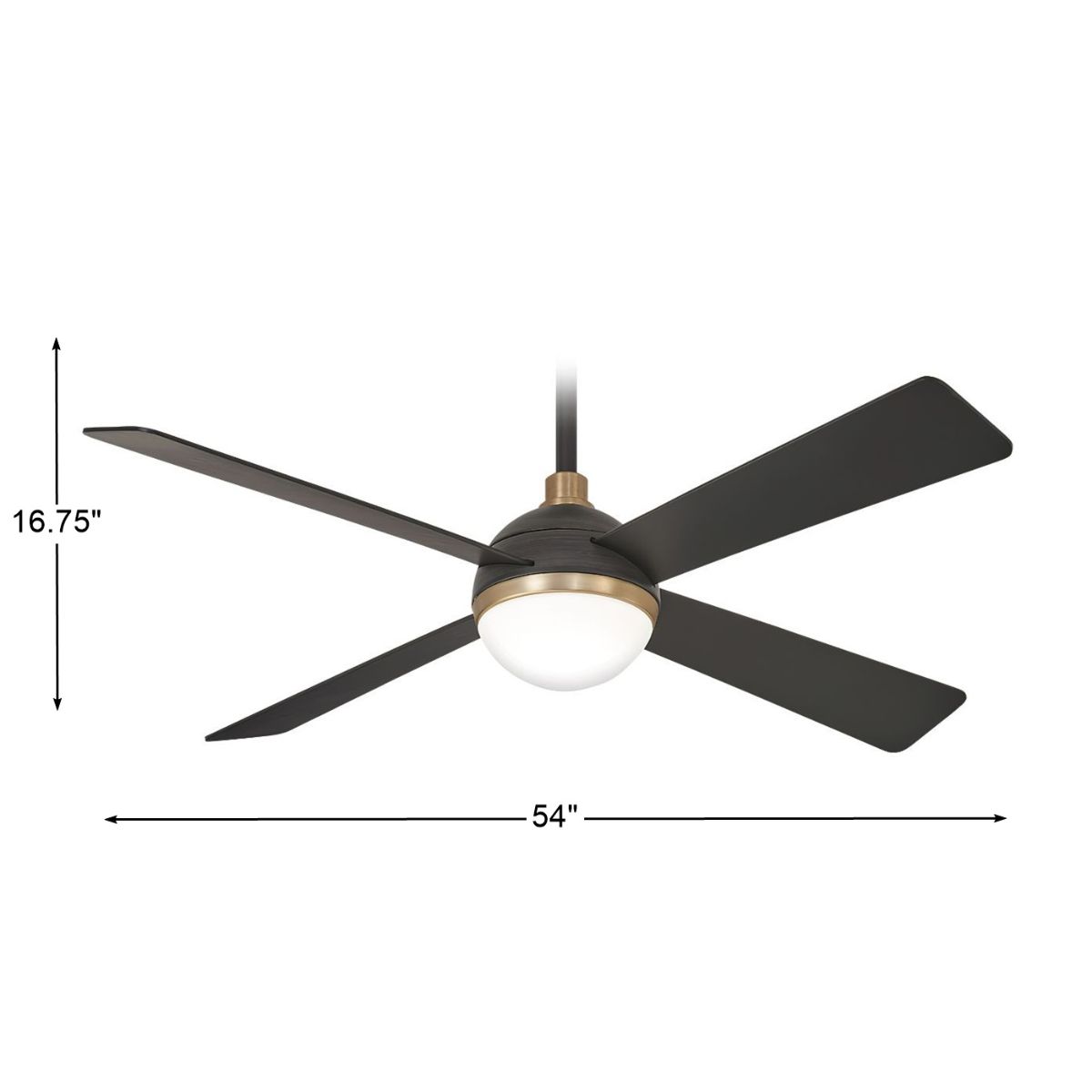 Orb LED 54" Carbon Ceiling Fan with Remote - Bees Lighting