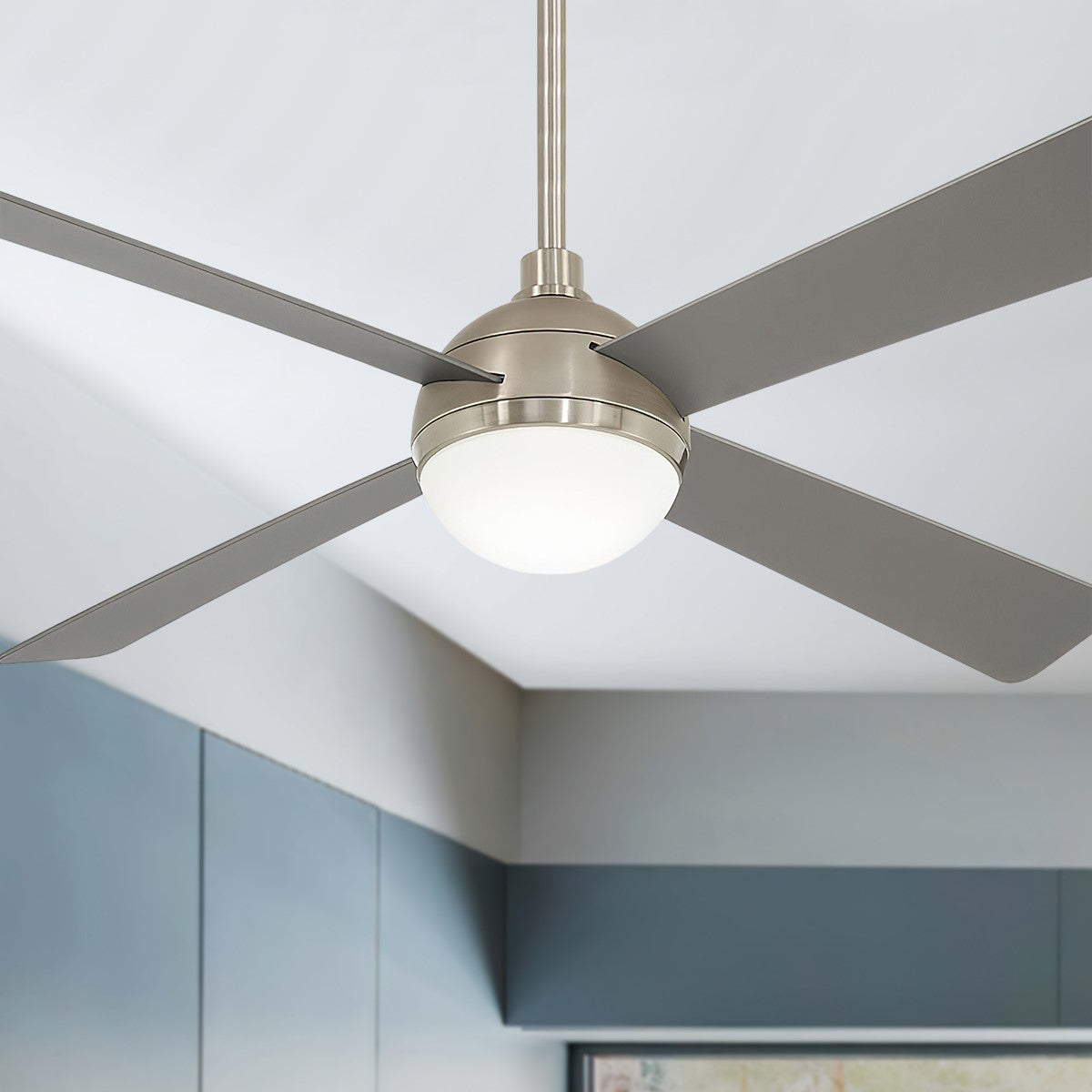 Orb LED 54" Steel & Nickel Ceiling Fan with Remote - Bees Lighting