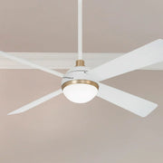 Orb LED 54" White & Brass Ceiling Fan with Remote - Bees Lighting