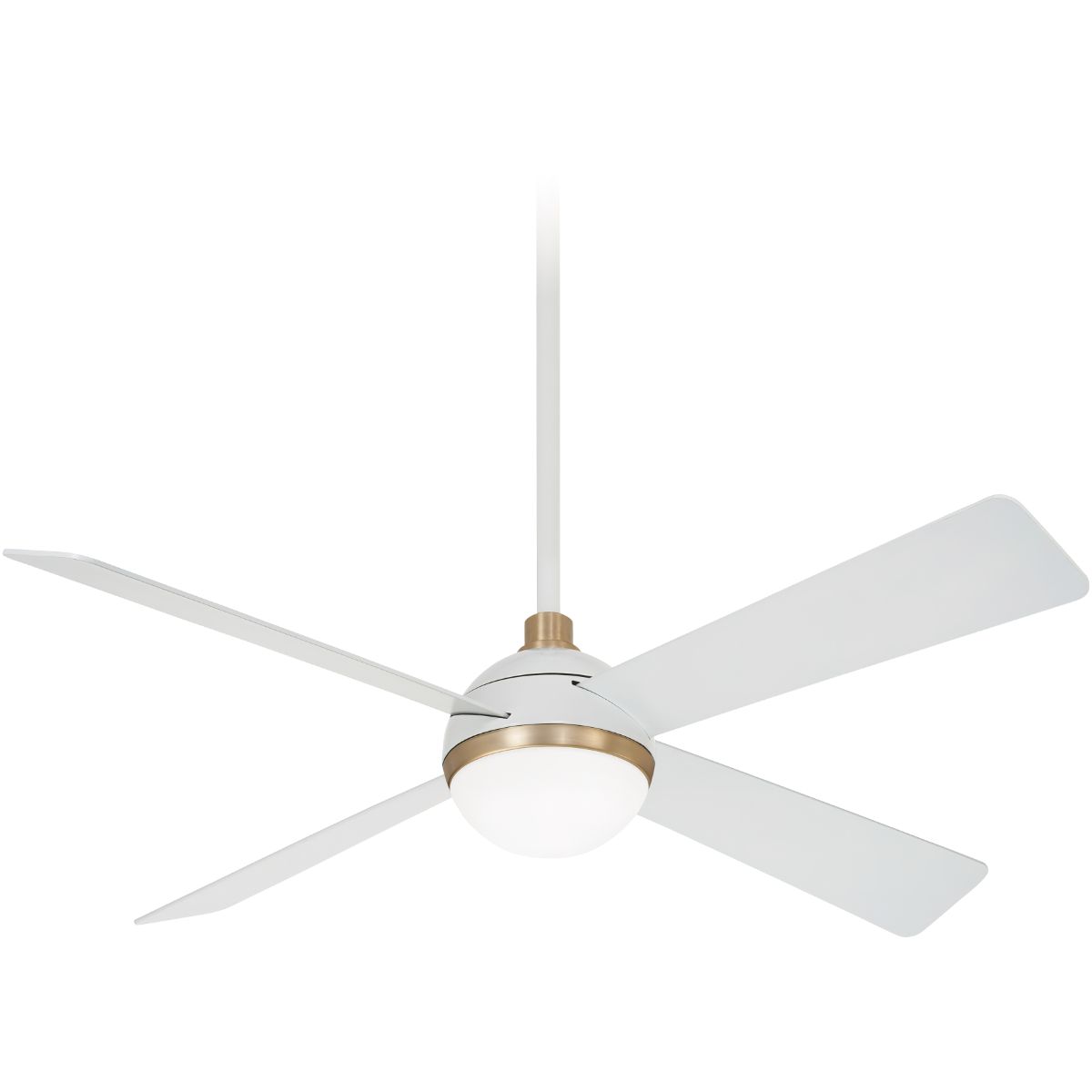 Orb LED 54" White & Brass Ceiling Fan with Remote - Bees Lighting