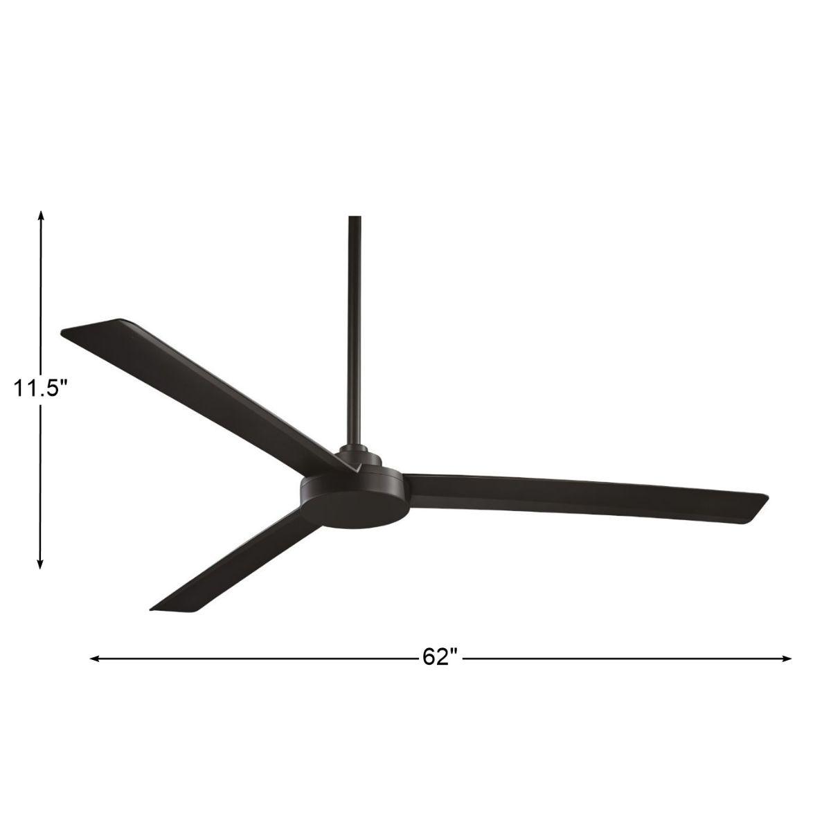 Roto XL 62" Coal Wet Rated Ceiling Fan with Wall Control - Bees Lighting