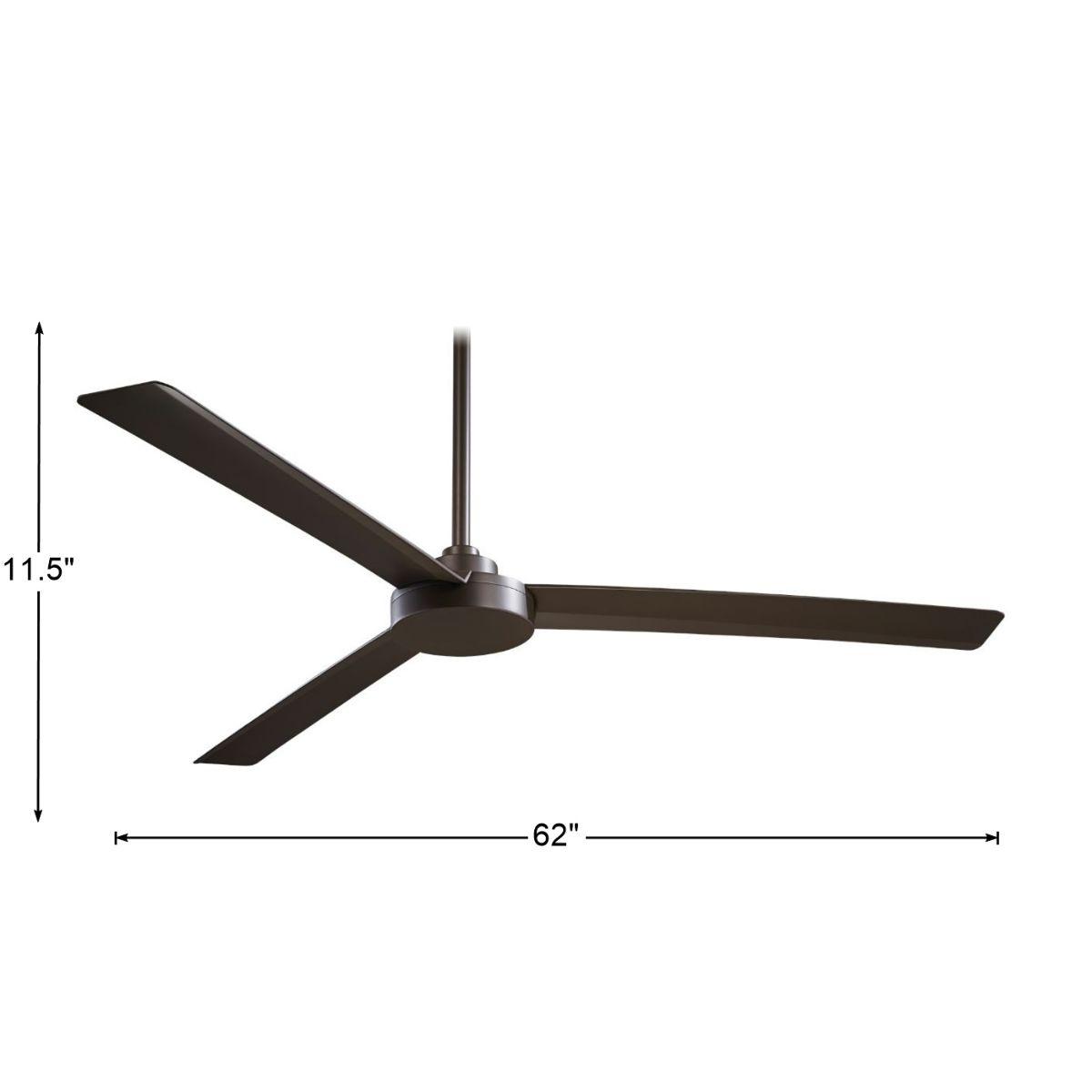 Roto XL 62" Bronze Wet Rated Ceiling Fan with Wall Control - Bees Lighting