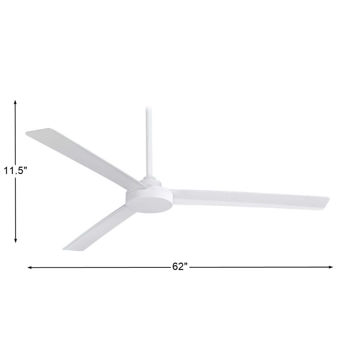 Roto XL 62" White Wet Rated Ceiling Fan with Wall Control - Bees Lighting