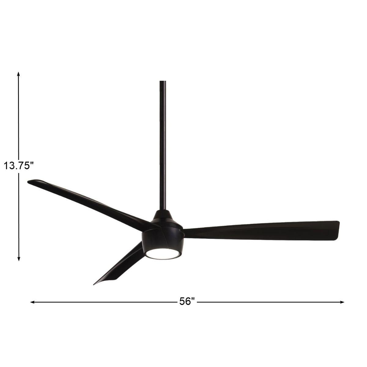 Skinnie LED 56" Coal Outdoor Ceiling Fan with Remote - Bees Lighting