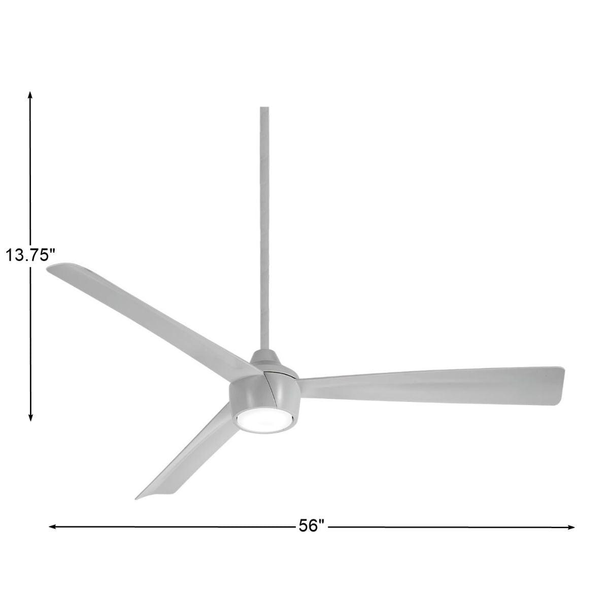 Skinnie LED 56" Gray Outdoor Ceiling Fan with Remote - Bees Lighting