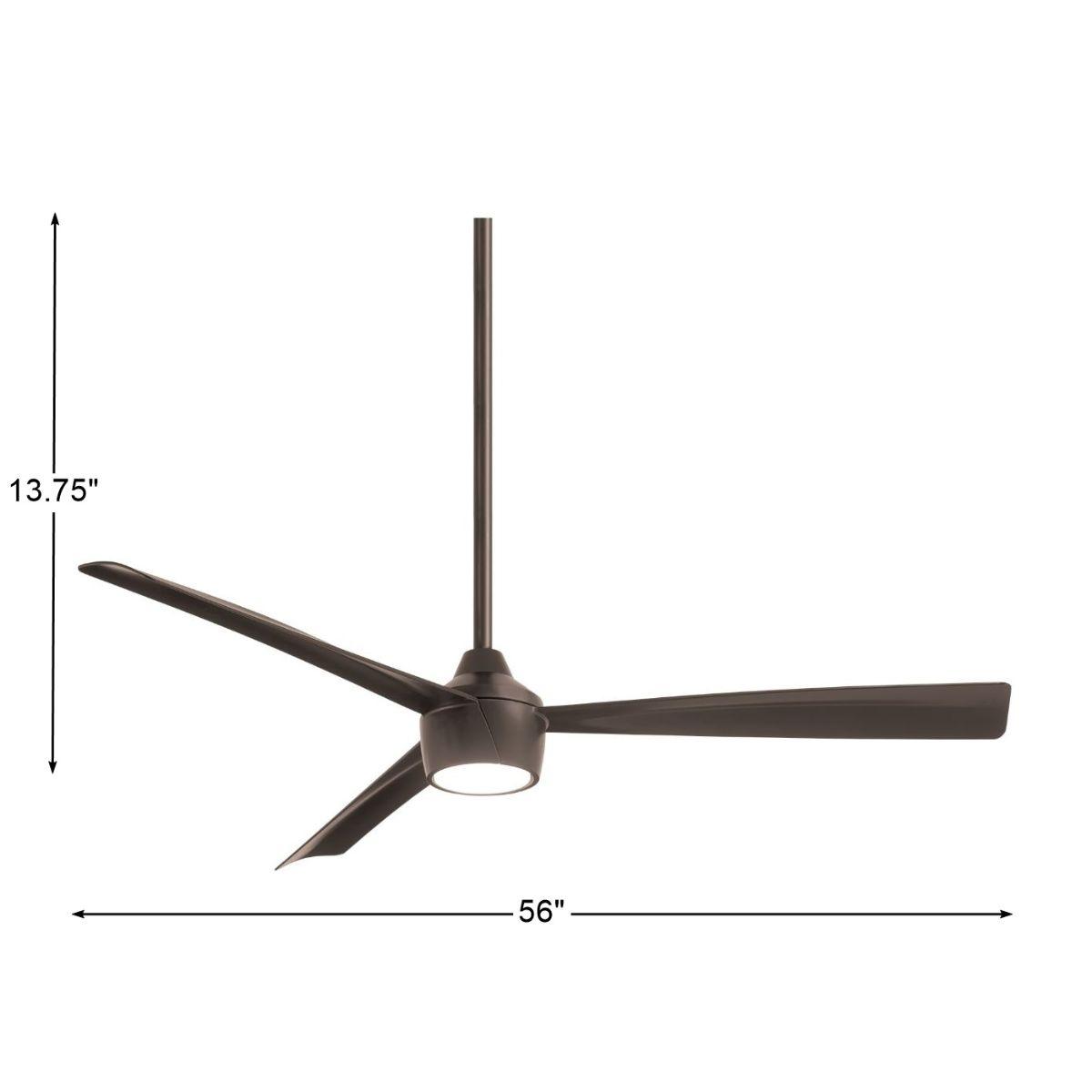 Skinnie LED 56" Bronze Outdoor Ceiling Fan with Remote - Bees Lighting