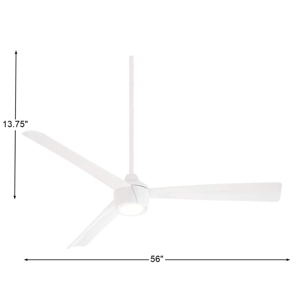 Skinnie LED 56" White Outdoor Ceiling Fan with Remote - Bees Lighting