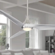 Switch 60" 3-Blade LED Smart Dual Mount Ceiling Fan, Brushed Nickel - Bees Lighting