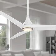 Switch 60" 3-Blade LED Smart Dual Mount Ceiling Fan, Flat White - Bees Lighting