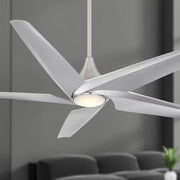 Switch 60" 5-Blade LED Smart Dual Mount Ceiling Fan, Brushed Nickel - Bees Lighting