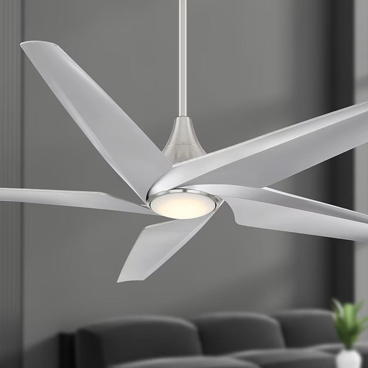 Switch 60" 5-Blade LED Smart Dual Mount Ceiling Fan, Brushed Nickel - Bees Lighting