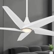 Switch 60" 5-Blade LED Smart Dual Mount Ceiling Fan, Flat White - Bees Lighting