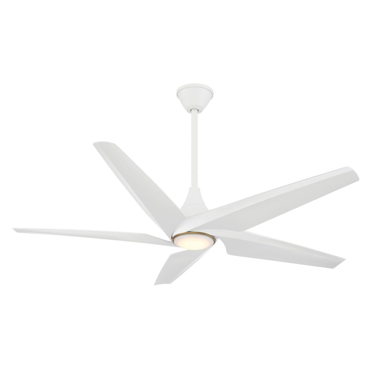 Switch 60" 5-Blade LED Smart Dual Mount Ceiling Fan, Flat White - Bees Lighting