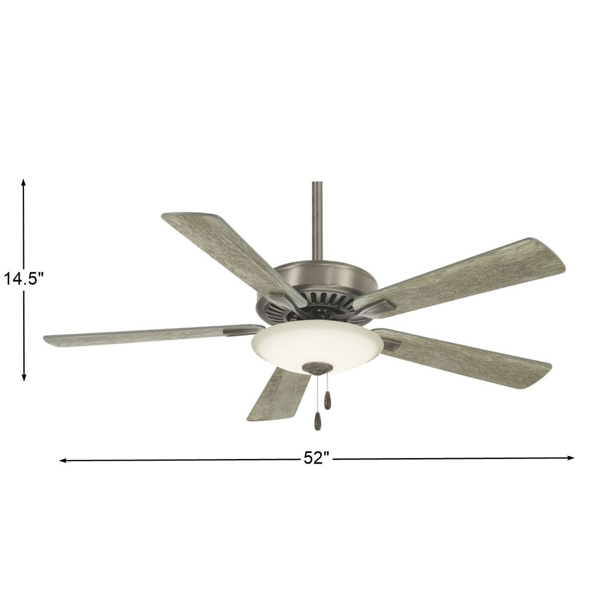 Contractor Uni-Pack LED 52" Ceiling Fan with Pull Chain, Burnished Nickel - Bees Lighting