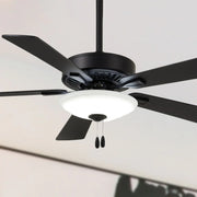 Contractor Uni-Pack LED 52" Ceiling Fan with Pull Chain, Black Coal - Bees Lighting