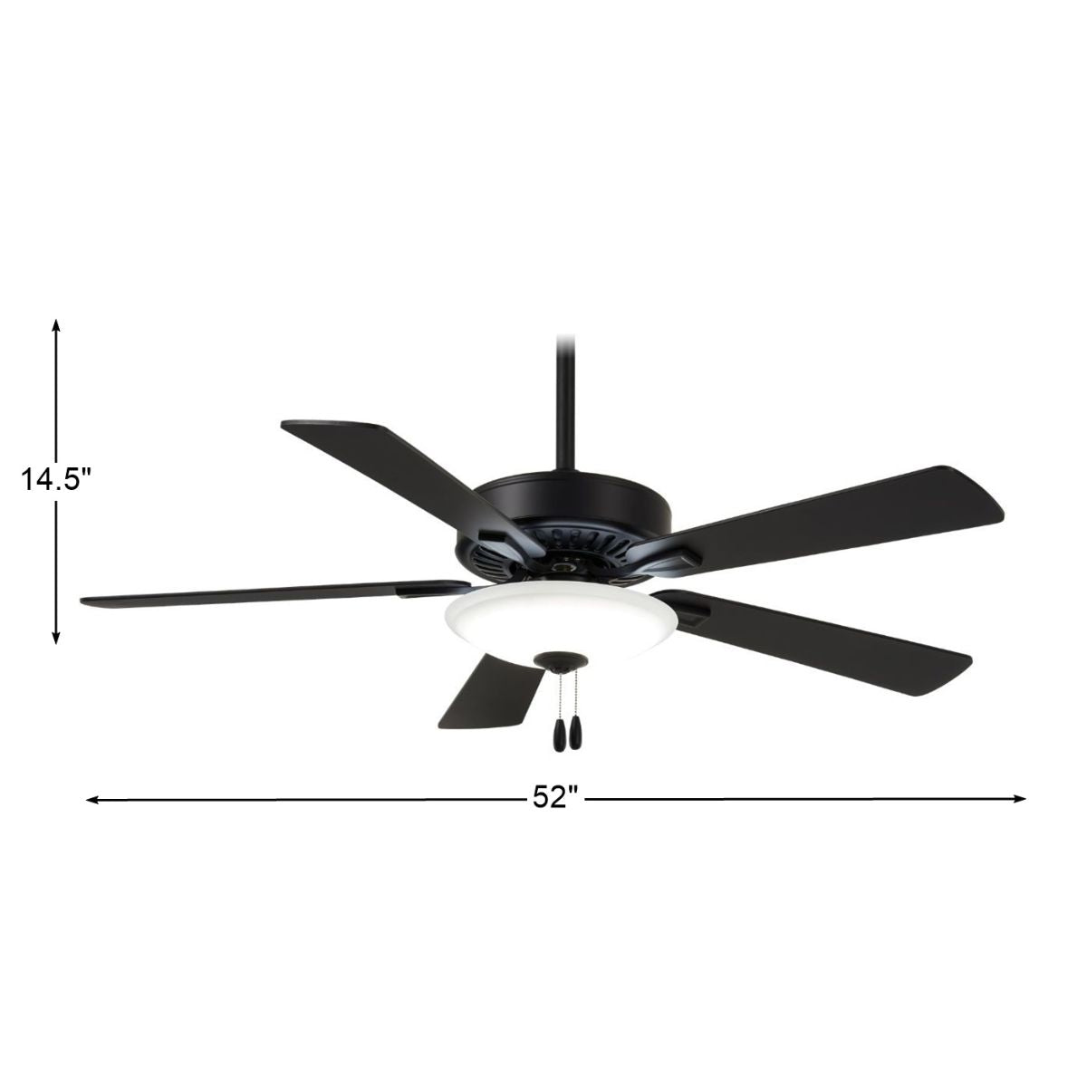 Contractor Uni-Pack LED 52 Inch Ceiling Fan with Pull Chain, Coal - Bees Lighting