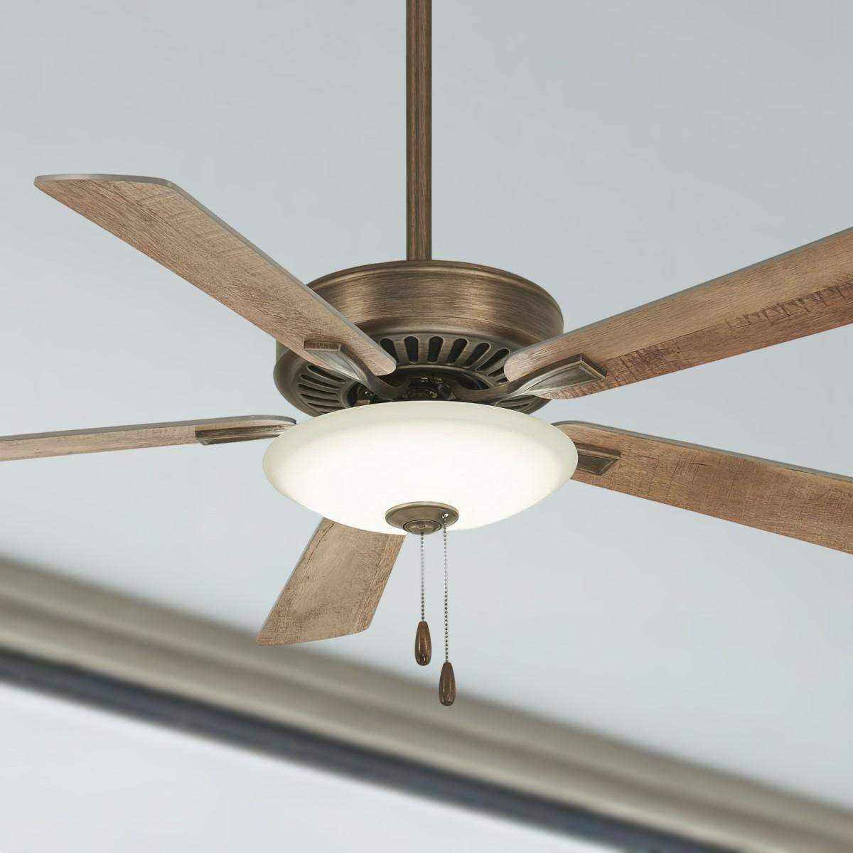 Contractor Uni-Pack LED 52" Ceiling Fan with Pull Chain, Heirloom Bronze - Bees Lighting
