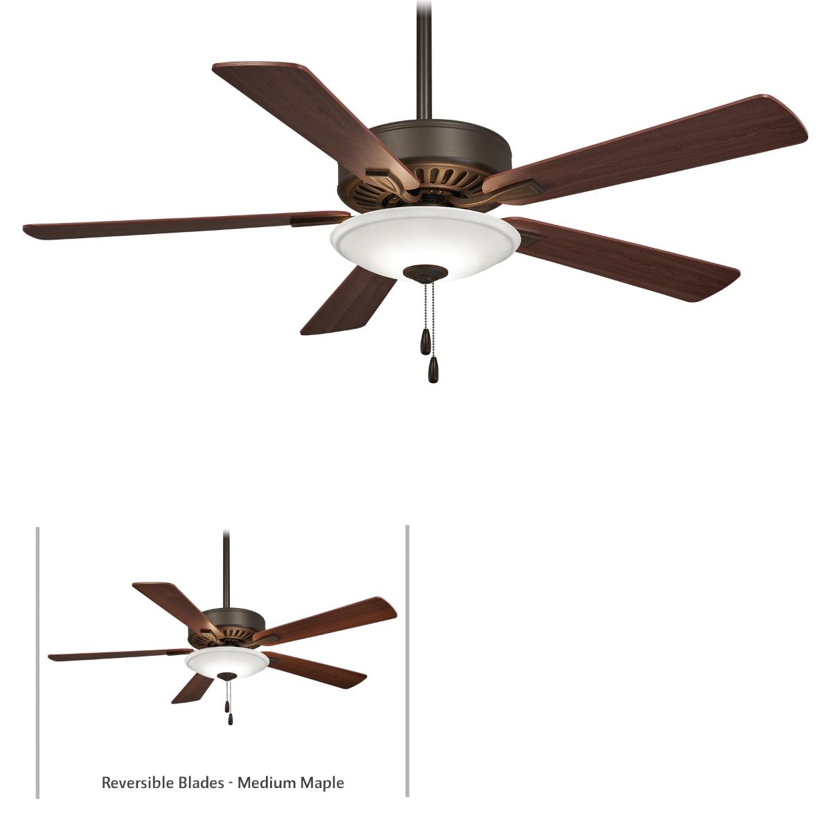Contractor Uni-Pack LED 52" Ceiling Fan with Pull Chain, Oil Rubbed Bronze - Bees Lighting
