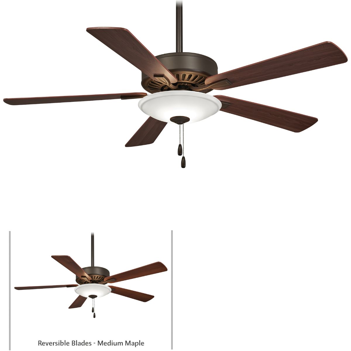 Contractor Uni-Pack LED 52" Ceiling Fan with Pull Chain, Oil Rubbed Bronze - Bees Lighting