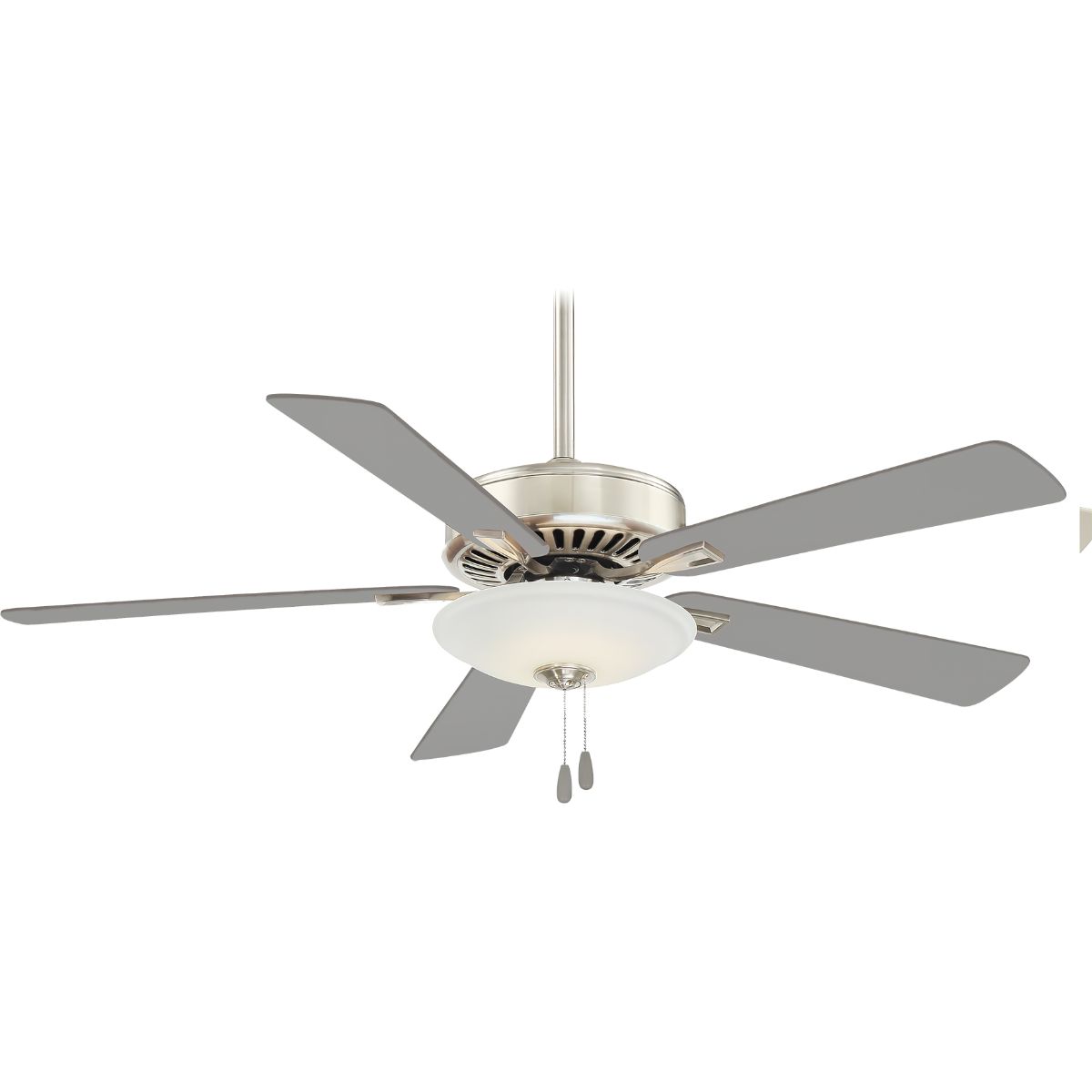Contractor Uni-Pack LED 52" Ceiling Fan with Pull Chain, Polished Nickel - Bees Lighting