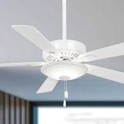 Contractor Uni-Pack LED 52" Ceiling Fan with Pull Chain, White - Bees Lighting
