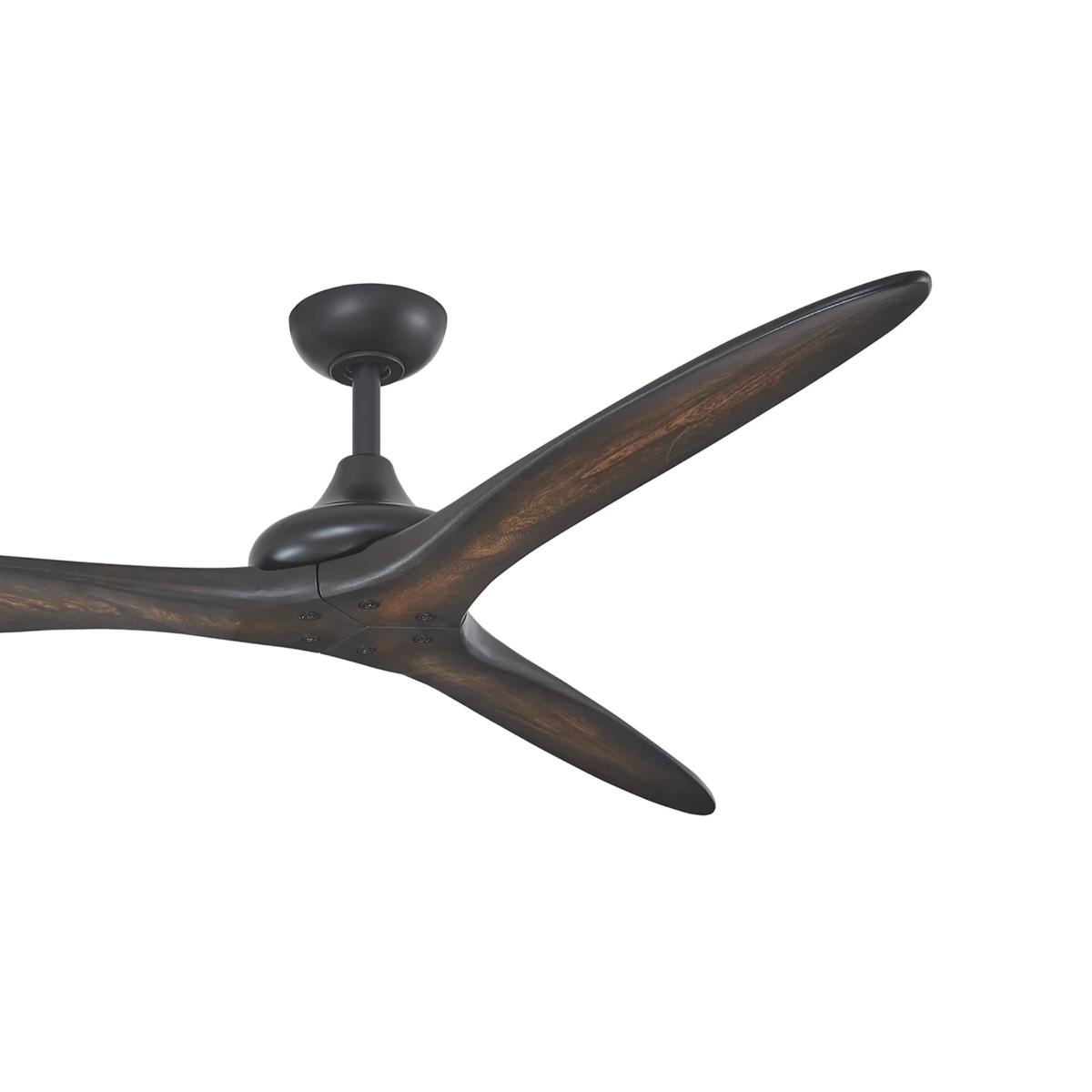 Vapor 60" Ceiling Fan with Remote, Black Coal with Toned Koa Wood Blades - Bees Lighting