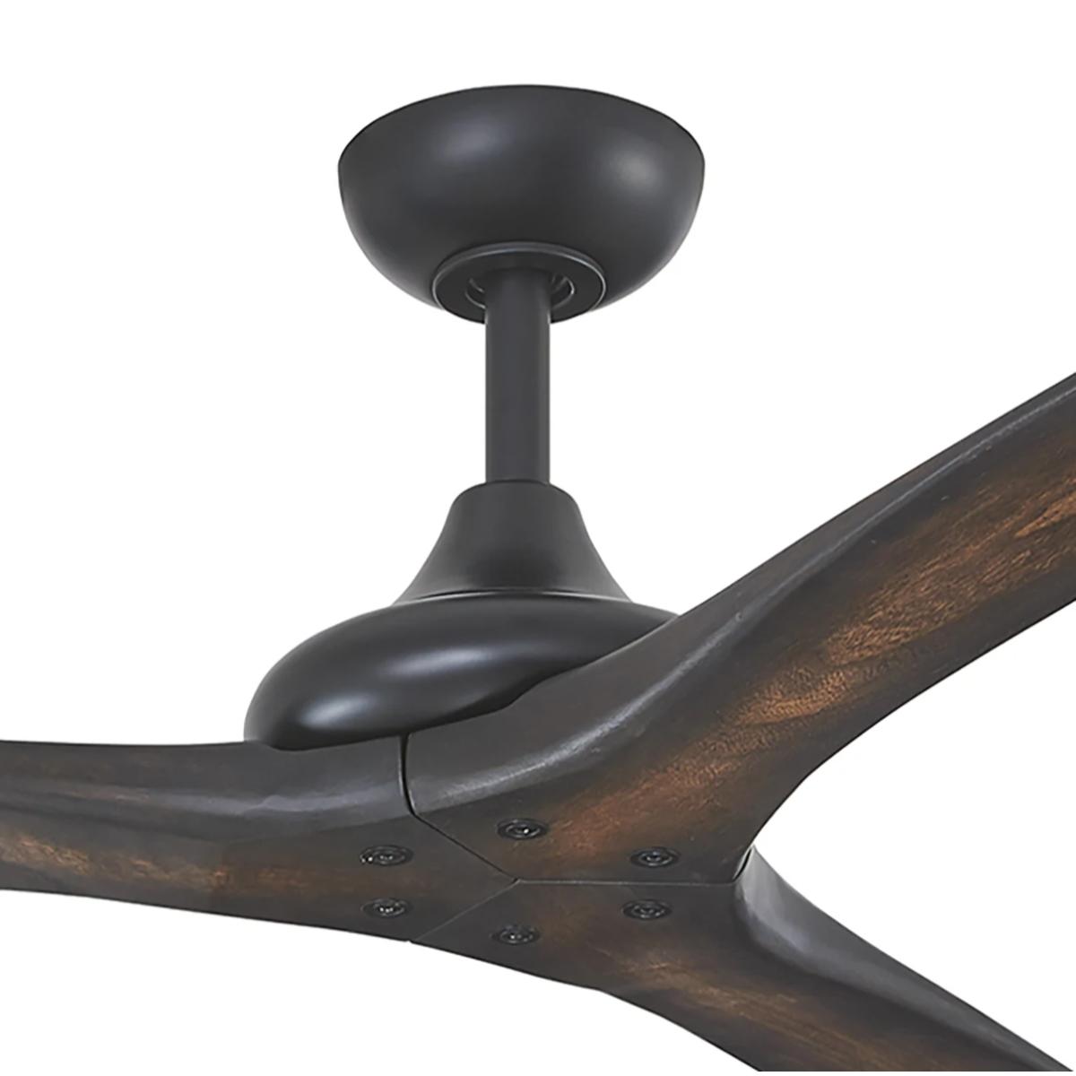 Vapor 60" Ceiling Fan with Remote, Black Coal with Toned Koa Wood Blades - Bees Lighting