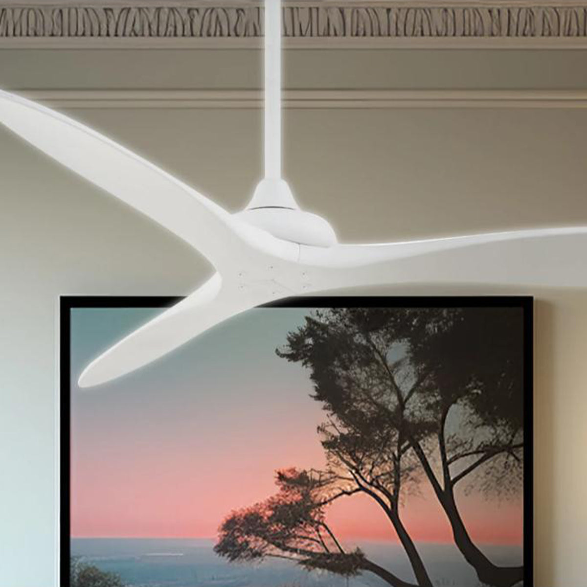 Vapor 60" Ceiling Fan with Remote, Flat White - Bees Lighting