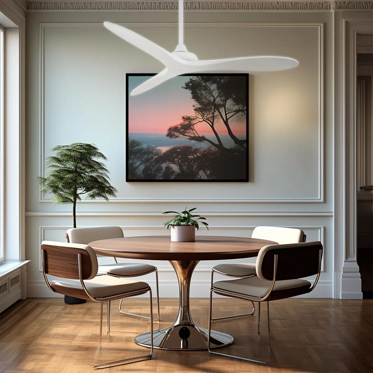 Vapor 60" Ceiling Fan with Remote, Flat White - Bees Lighting