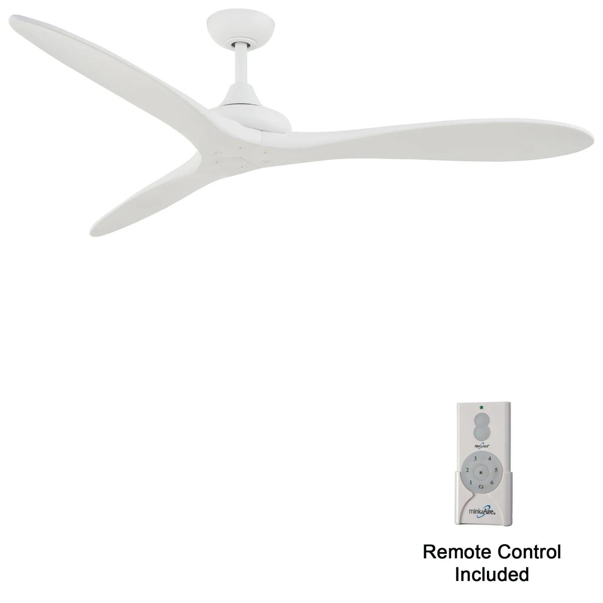 Vapor 60" Ceiling Fan with Remote, Flat White - Bees Lighting