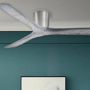Avtur 60" Brushed Steel & Gray Flush Mount Ceiling Fan with Remote - Bees Lighting
